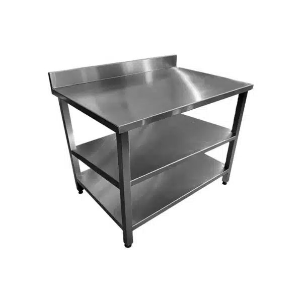 Stainless Steel Work Tables with Backsplash and Undershelf and Middleshelf