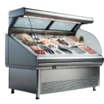 Professional-grade kitchen range featuring solid top cooking plates and spacious oven for commercial use.