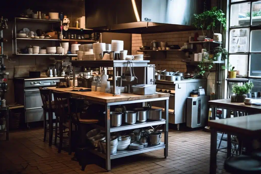 Alrazana: Leading Supplier of Commercial Restaurant Kitchen Equipment in the UAE 2 vecteezy inside clean kitchen of a modern restaurant or mini cafe 31618081