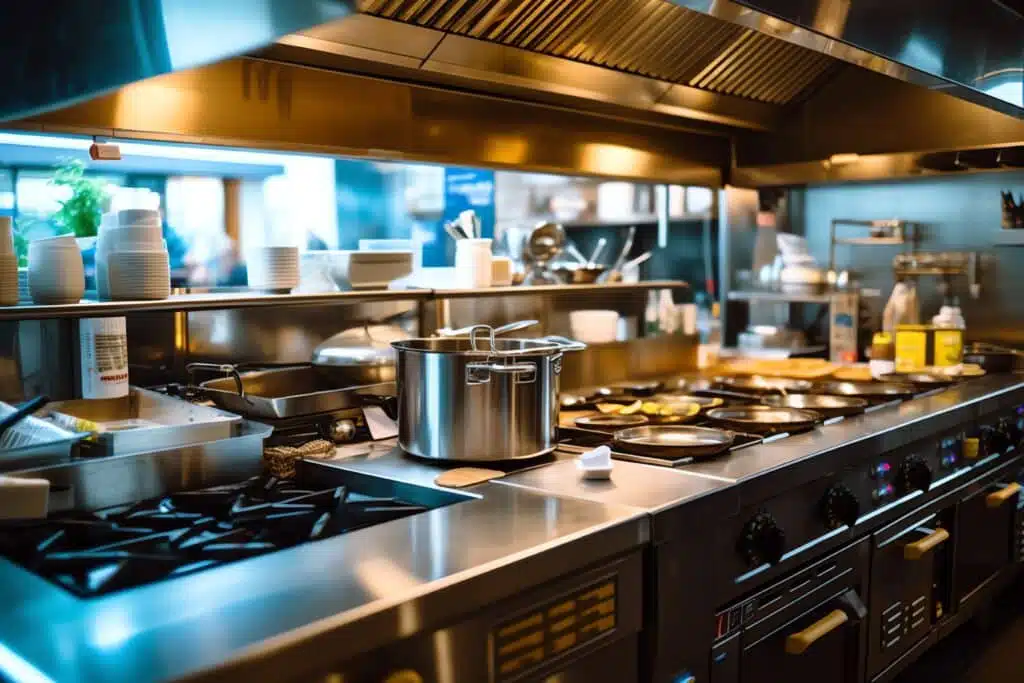 Alrazana: Leading Supplier of Commercial Restaurant Kitchen Equipment in the UAE 3 vecteezy inside clean kitchen of a modern restaurant or mini cafe 31618602
