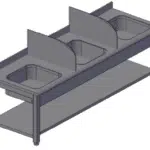 Triple Bowl Sink Unit with 2 Dividers