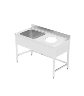 Work table with hole