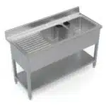 Double Bowl Sink Unit with Left Hand Drainer