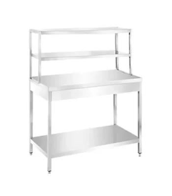 work table double over shelves