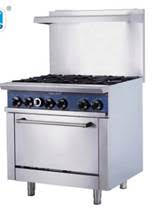 6-burner gas cooker with oven